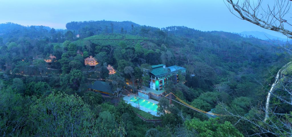 Our Rooms Aerial view of Vythiri Village Resort - 30 acres of rainforest at 2,600 ft in Wayanad, Kerala